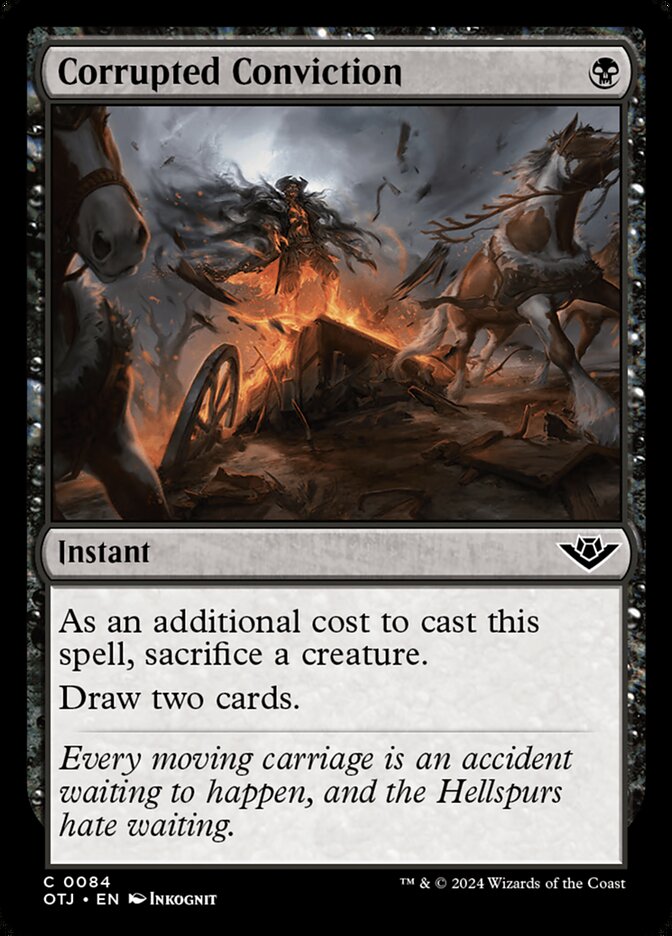 Corrupted Conviction – Common Magic: The Gathering card from Outlaws of Thunder Junction (#84)