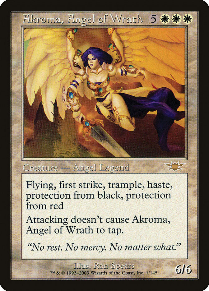 Akroma, Angel of Wrath – Rare Magic: The Gathering card from Legions (#1)