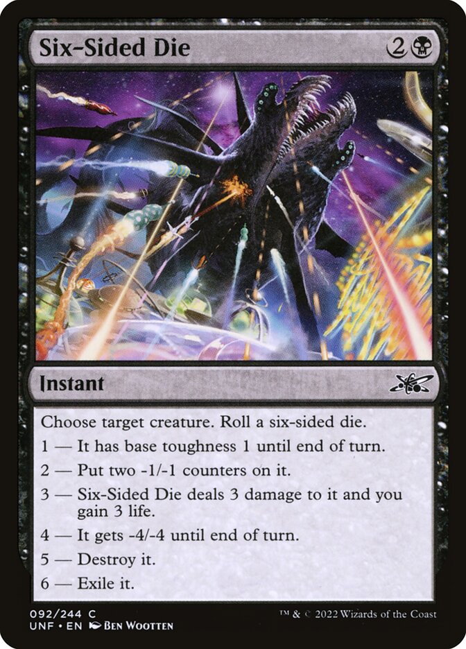 Six-Sided Die – Common Magic: The Gathering card from Unfinity (#92)