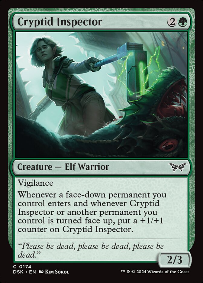Cryptid Inspector – Common Magic: The Gathering card from Duskmourn: House of Horror (#174)
