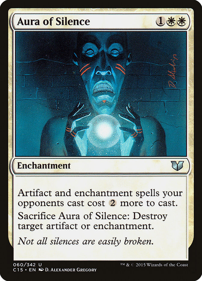 Aura of Silence – Uncommon Magic: The Gathering card from Commander 2015 (#60)
