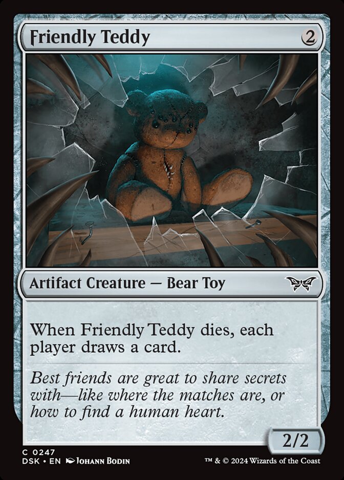 Friendly Teddy – Common Magic: The Gathering card from Duskmourn: House of Horror (#247)