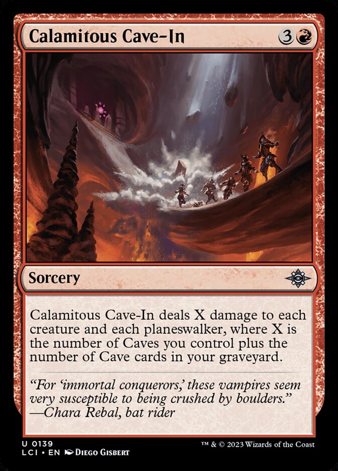 Calamitous Cave-In – Uncommon Magic: The Gathering card from The Lost Caverns of Ixalan (#139)