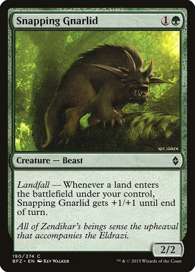 Snapping Gnarlid – Common Magic: The Gathering card from Battle for Zendikar (#190)