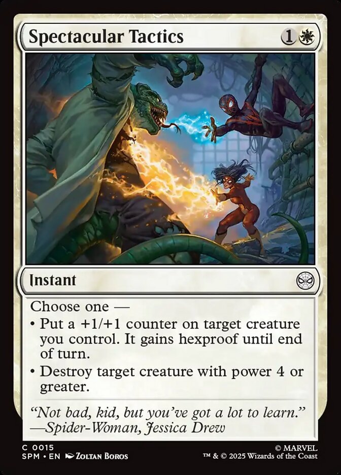 Spectacular Tactics – Common Magic: The Gathering card from Marvel's Spider-Man (#15)