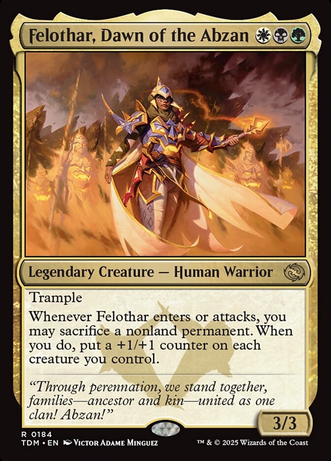 Felothar, Dawn of the Abzan – Rare Magic: The Gathering card from Tarkir: Dragonstorm (#184)