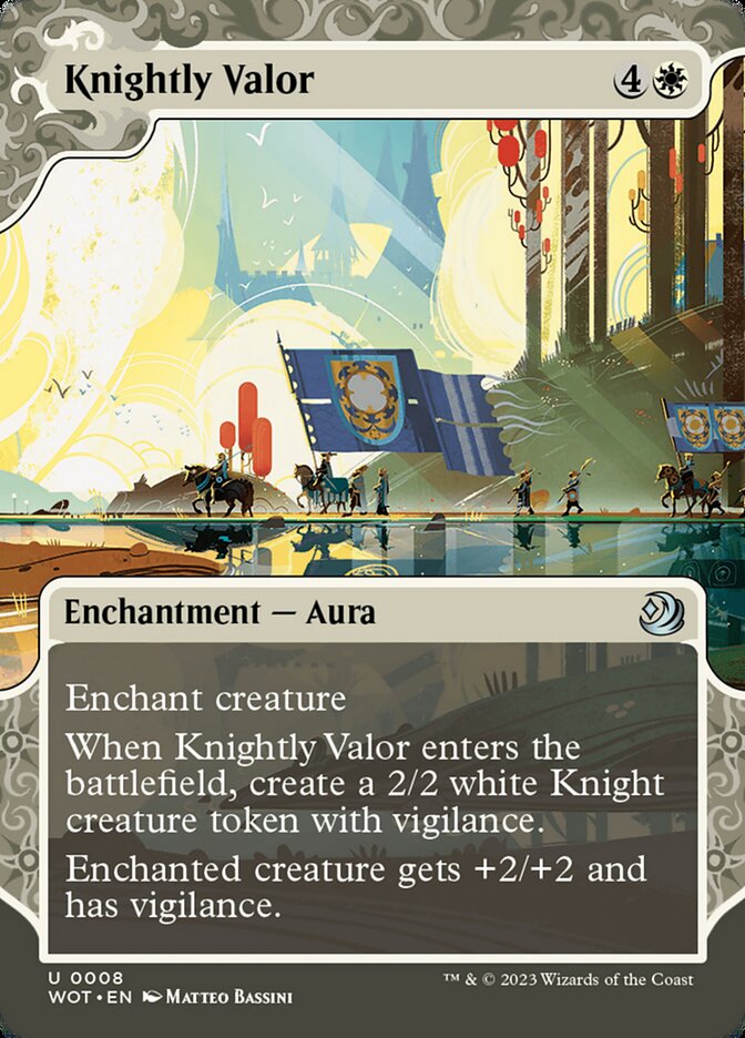Knightly Valor – Uncommon Magic: The Gathering card from Wilds of Eldraine: Enchanting Tales (#8)