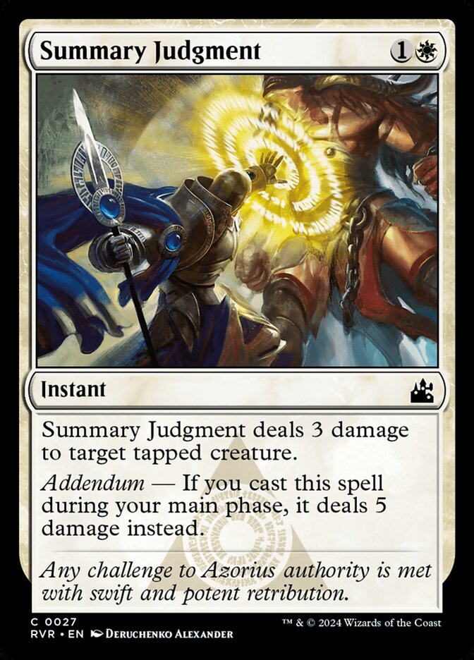 Summary Judgment – Common Magic: The Gathering card from Ravnica Remastered (#27)