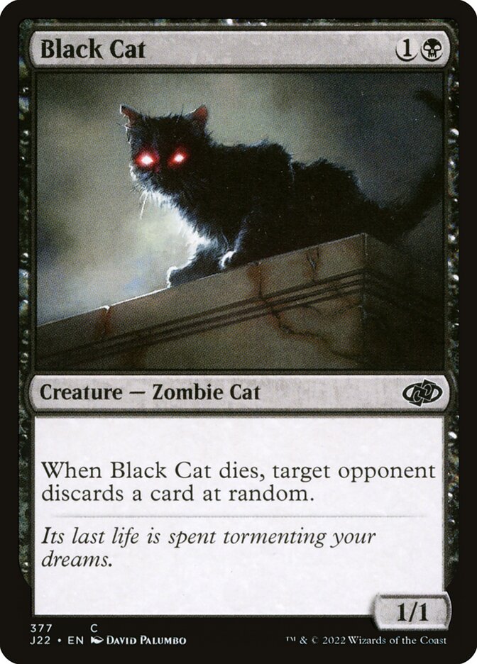 Black Cat – Common Magic: The Gathering card from Jumpstart 2022 (#377)