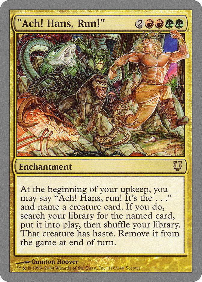 "Ach! Hans, Run!" – Rare Magic: The Gathering card from Unhinged (#116)
