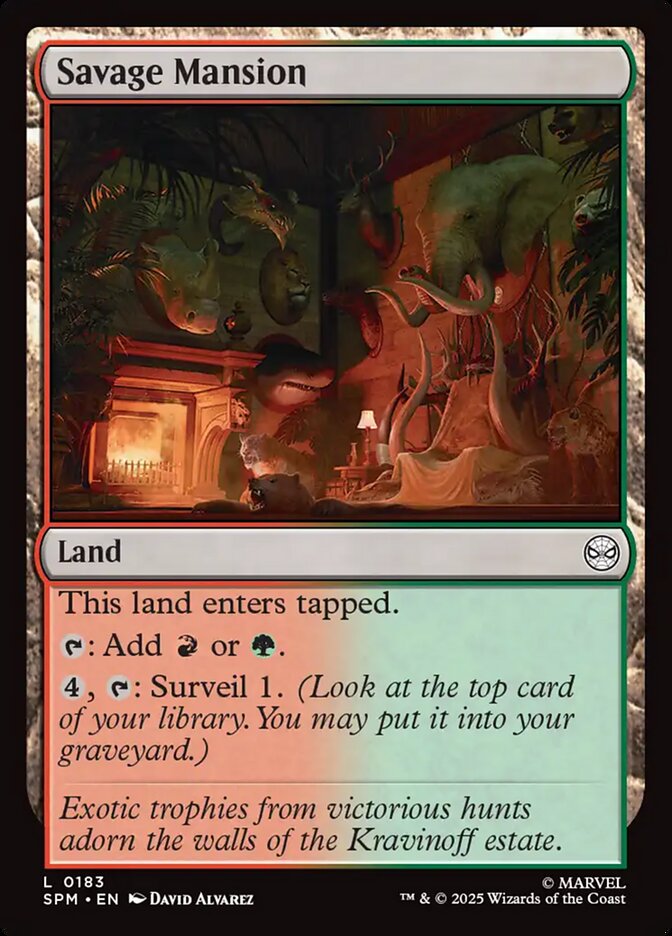 Savage Mansion – Common Magic: The Gathering card from Marvel's Spider-Man (#183)