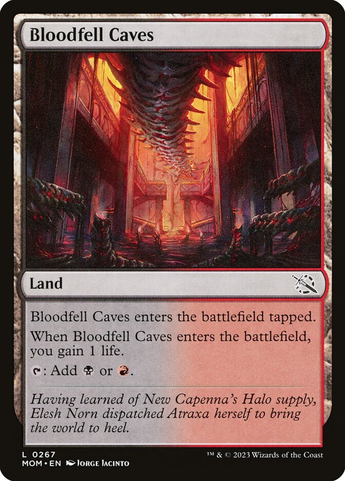 Bloodfell Caves – Common Magic: The Gathering card from March of the Machine (#267)