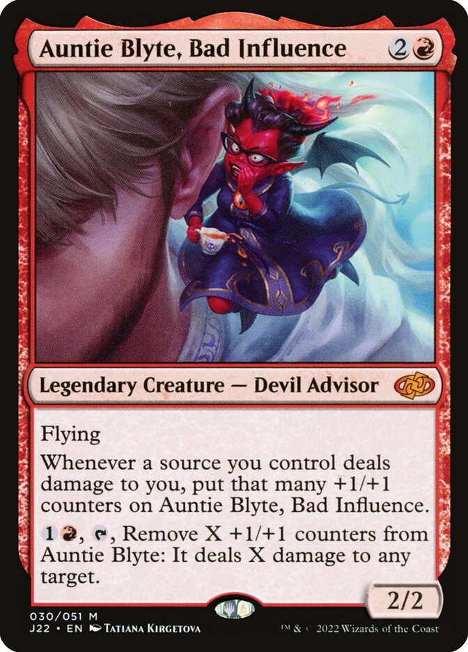 Auntie Blyte, Bad Influence – Mythic Magic: The Gathering card from Jumpstart 2022 (#30)