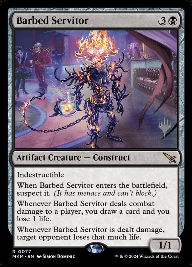 Barbed Servitor – Rare Magic: The Gathering card from Murders at Karlov Manor Promos (#77p)