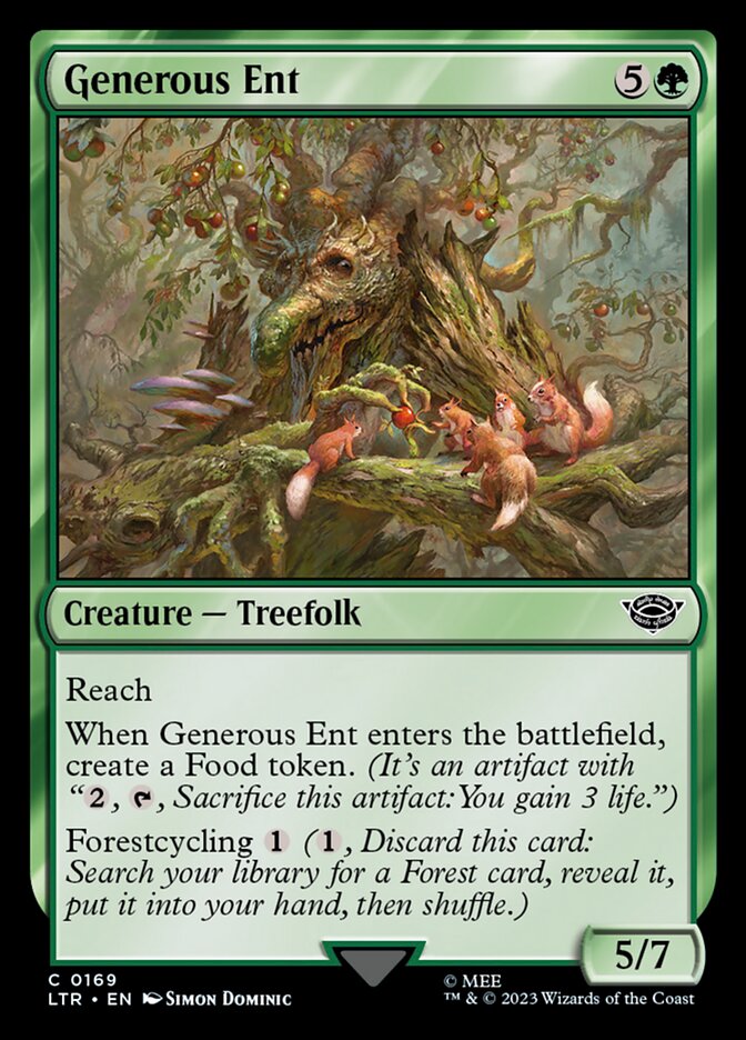 Generous Ent – Common Magic: The Gathering card from The Lord of the Rings: Tales of Middle-earth (#169)