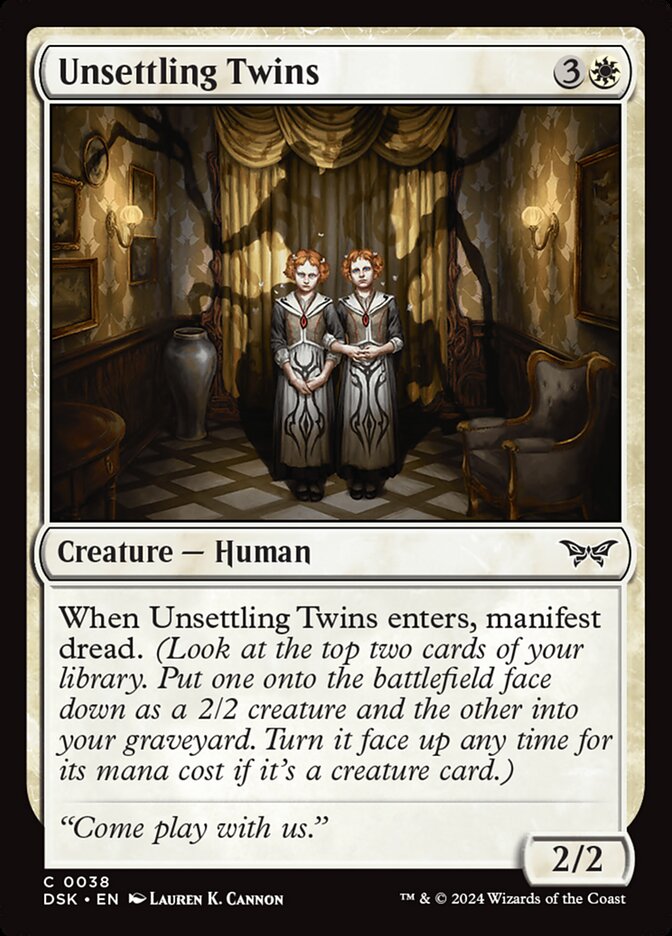 Unsettling Twins – Common Magic: The Gathering card from Duskmourn: House of Horror (#38)
