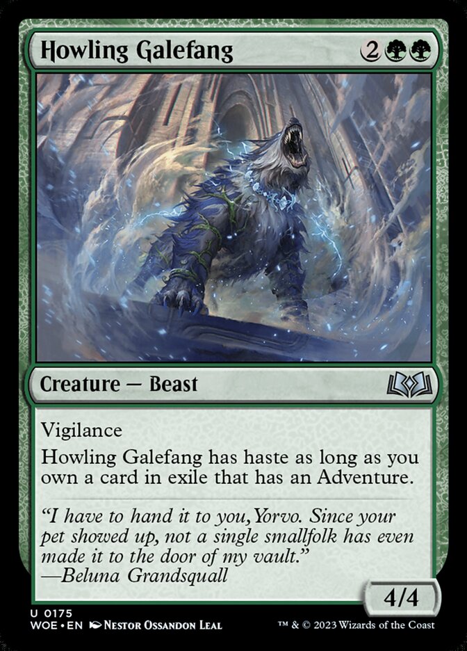 Howling Galefang – Uncommon Magic: The Gathering card from Wilds of Eldraine (#175)