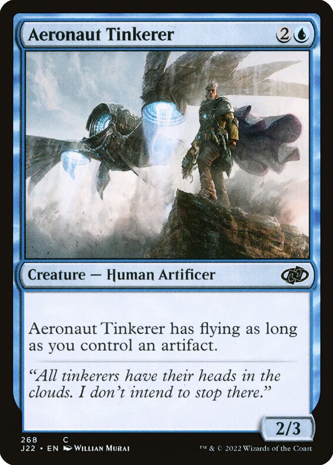 Aeronaut Tinkerer – Common Magic: The Gathering card from Jumpstart 2022 (#268)