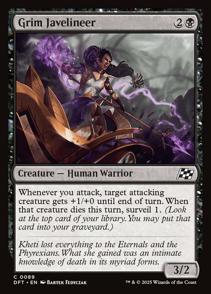 Grim Javelineer – Common Magic: The Gathering card from Aetherdrift (#89)