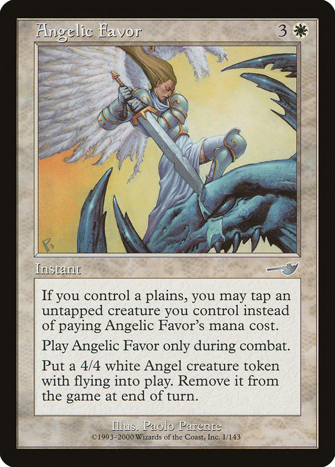 Angelic Favor – Uncommon Magic: The Gathering card from Nemesis (#1)