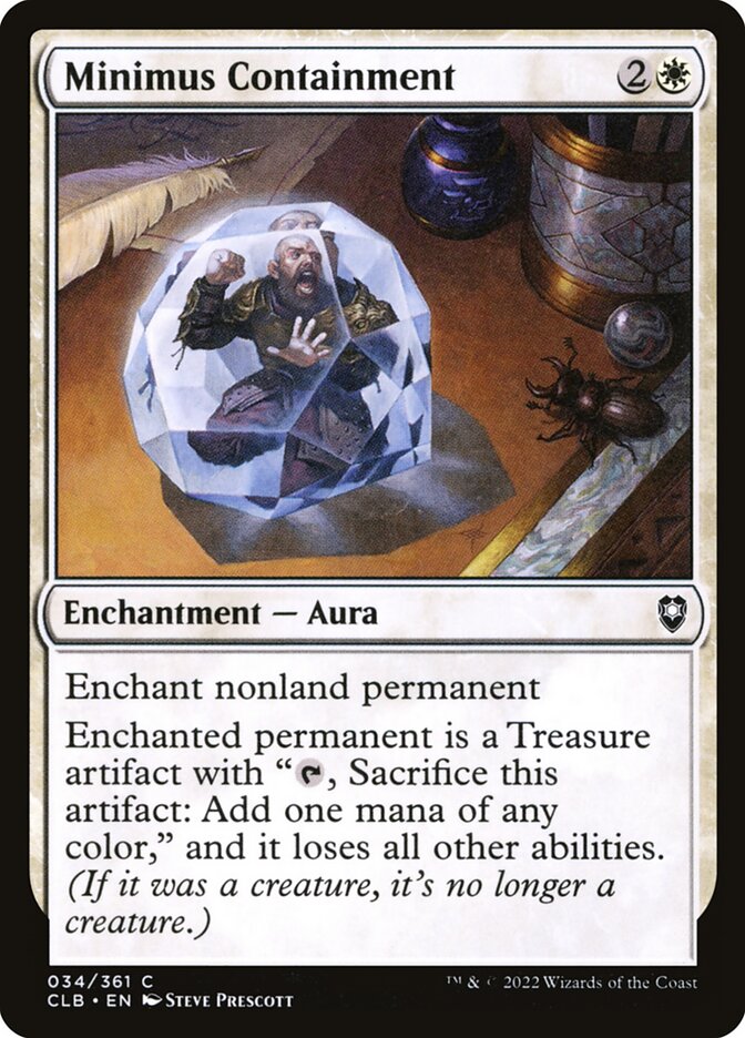 Minimus Containment – Common Magic: The Gathering card from Commander Legends: Battle for Baldur's Gate (#34)