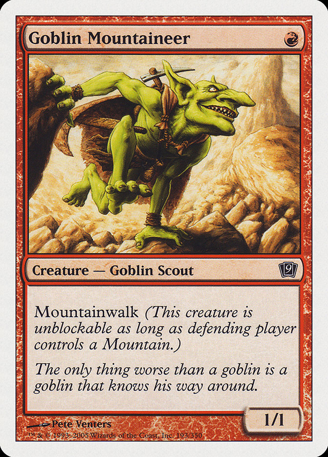Goblin Mountaineer – Common Magic: The Gathering card from Ninth Edition (#193)