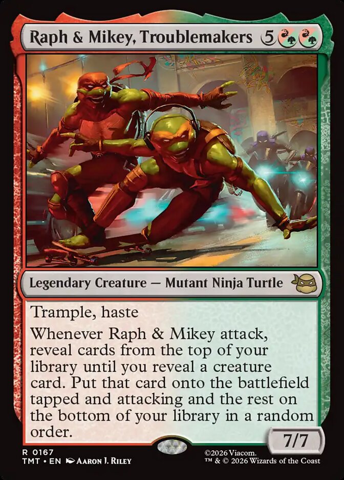 Raph & Mikey, Troublemakers – Rare Magic: The Gathering card from Teenage Mutant Ninja Turtles (#167)