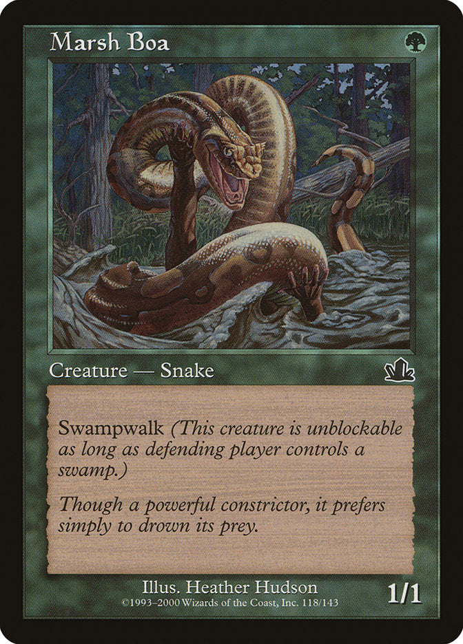 Marsh Boa – Common Magic: The Gathering card from Prophecy (#118)