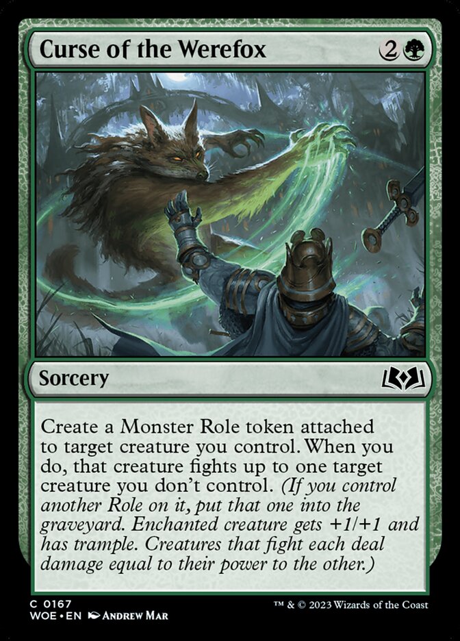 Curse of the Werefox – Common Magic: The Gathering card from Wilds of Eldraine (#167)