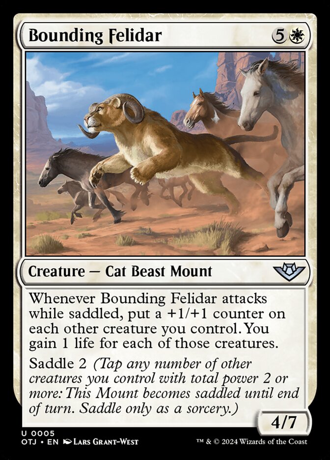 Bounding Felidar – Uncommon Magic: The Gathering card from Outlaws of Thunder Junction (#5)