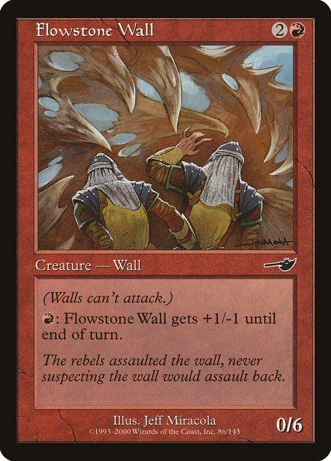 Flowstone Wall – Common Magic: The Gathering card from Nemesis (#86)