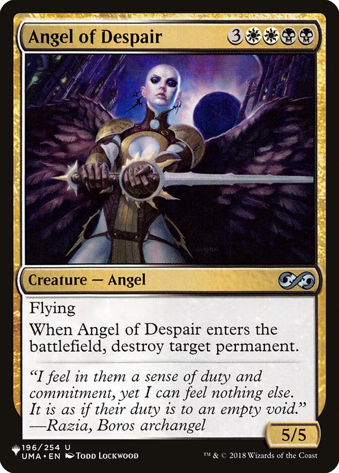 Angel of Despair – Uncommon Magic: The Gathering card from The List (#UMA-196)