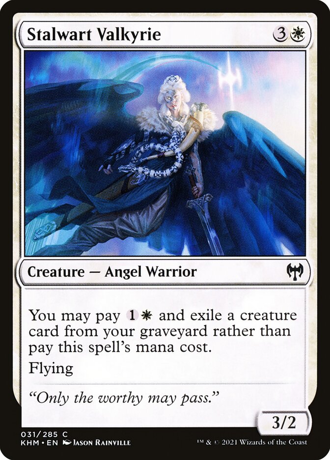 Stalwart Valkyrie – Common Magic: The Gathering card from Kaldheim (#31)
