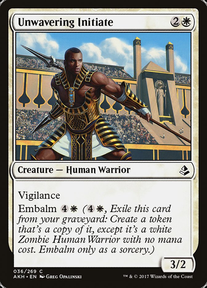 Unwavering Initiate – Common Magic: The Gathering card from Amonkhet (#36)