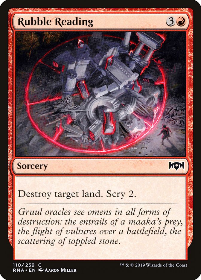 Rubble Reading – Common Magic: The Gathering card from Ravnica Allegiance (#110)