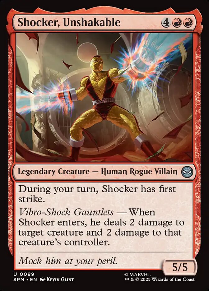 Shocker, Unshakable – Uncommon Magic: The Gathering card from Marvel's Spider-Man (#89)