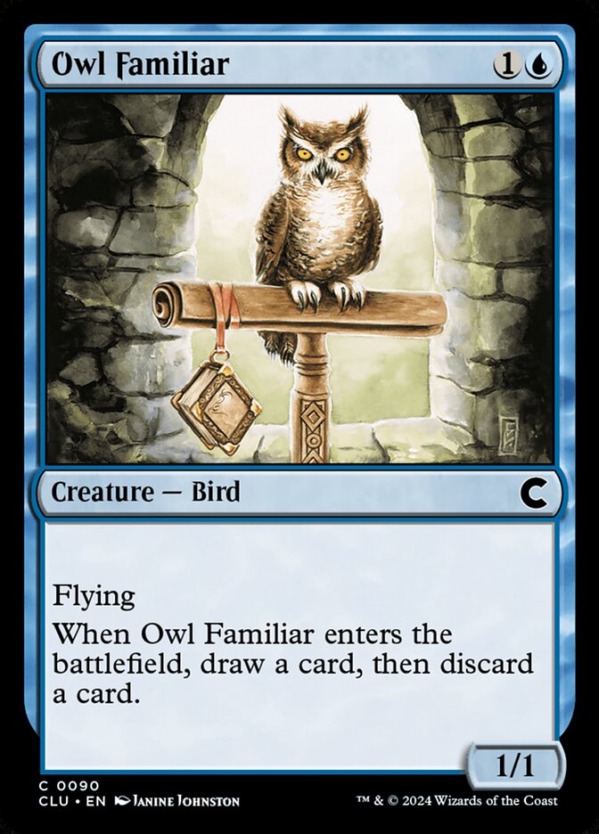 Owl Familiar – Common Magic: The Gathering card from Ravnica: Clue Edition (#90)