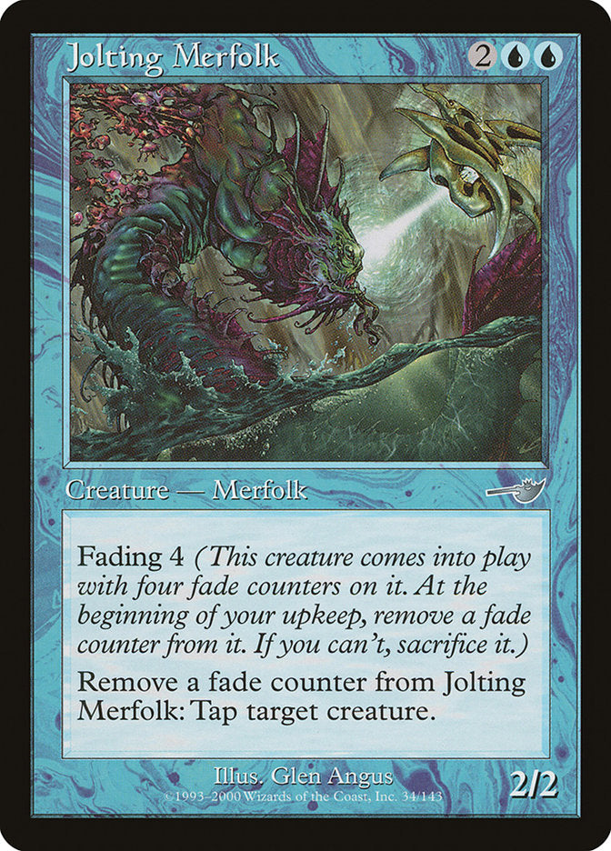Jolting Merfolk – Uncommon Magic: The Gathering card from Nemesis (#34)