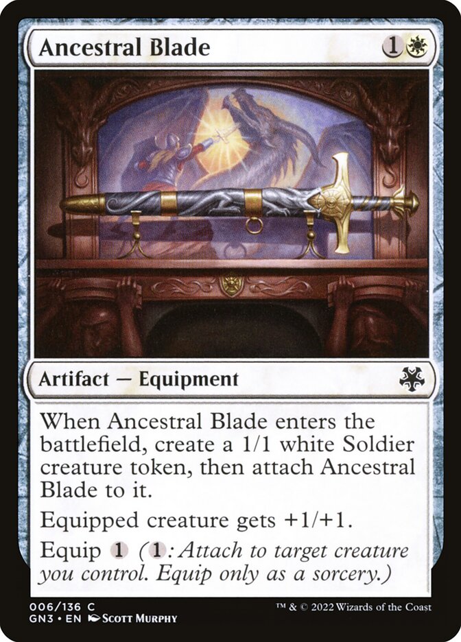 Ancestral Blade – Common Magic: The Gathering card from Game Night: Free-for-All (#6)