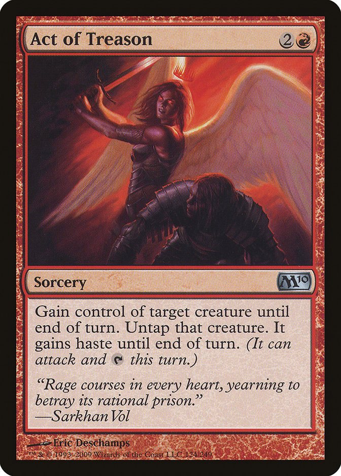 Act of Treason – Uncommon Magic: The Gathering card from Magic 2010 (#124)