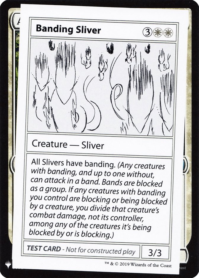 Banding Sliver – Rare Magic: The Gathering card from Mystery Booster Playtest Cards 2019 (#2)