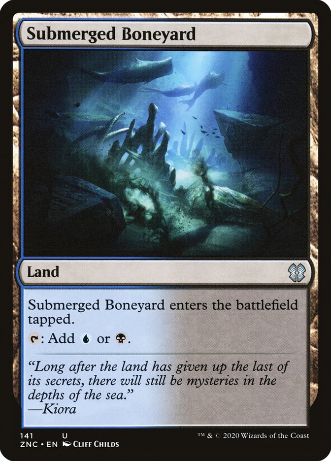 Submerged Boneyard – Uncommon Magic: The Gathering card from Zendikar Rising Commander (#141)