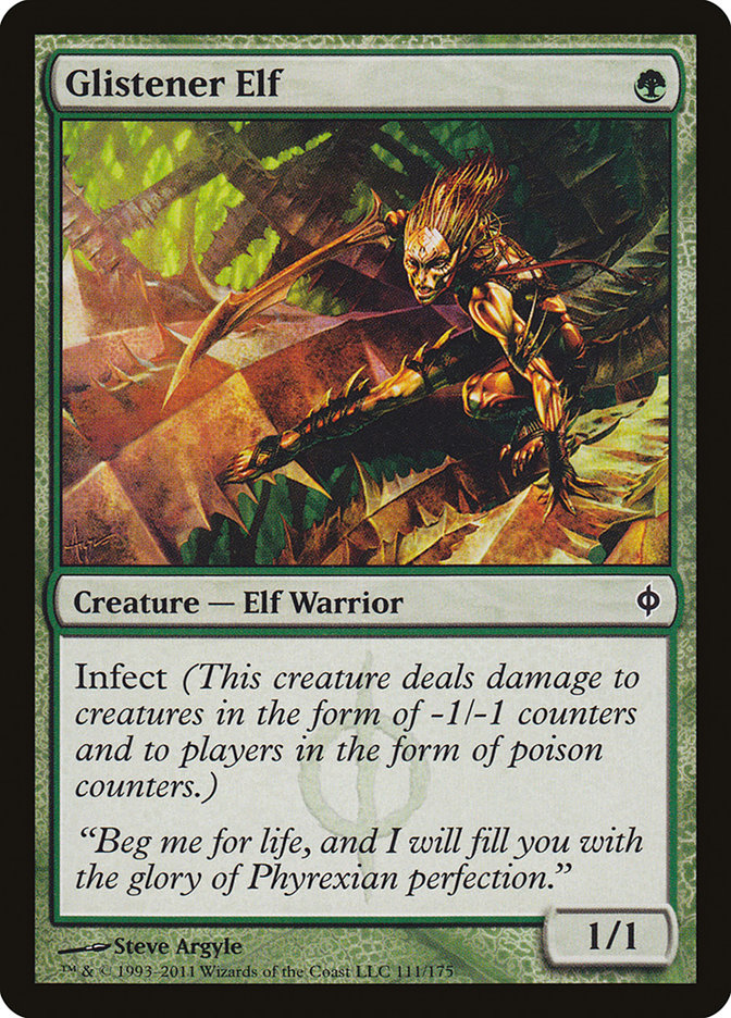 Glistener Elf – Common Magic: The Gathering card from New Phyrexia (#111)