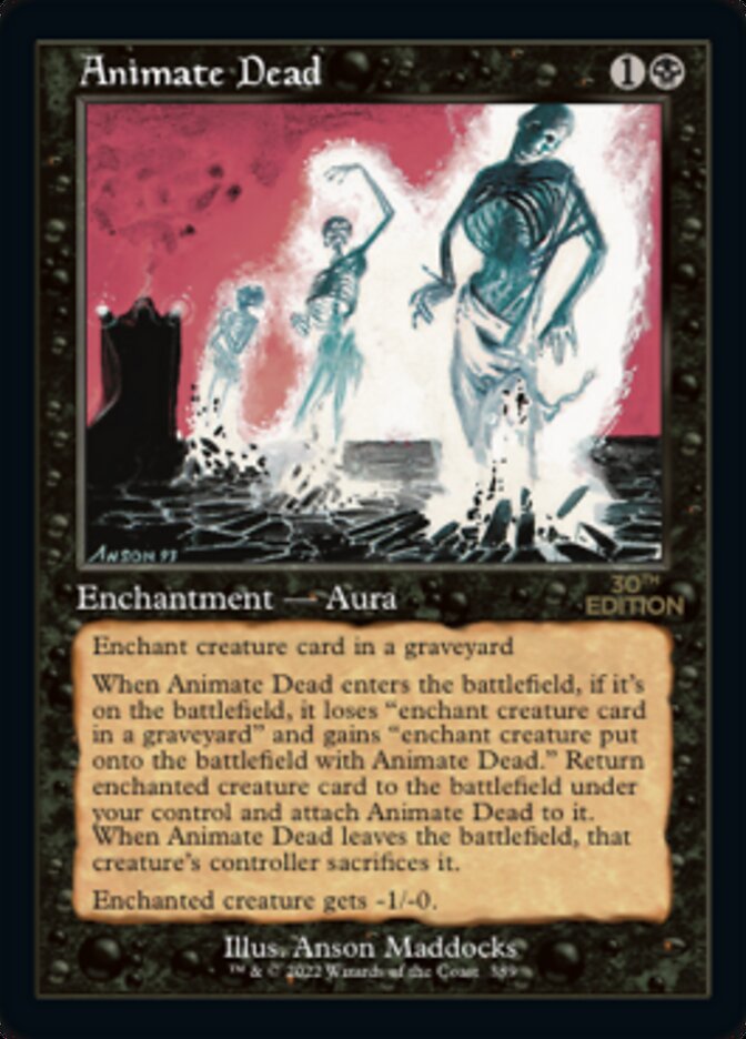 Animate Dead – Uncommon Magic: The Gathering card from 30th Anniversary Edition (#389)