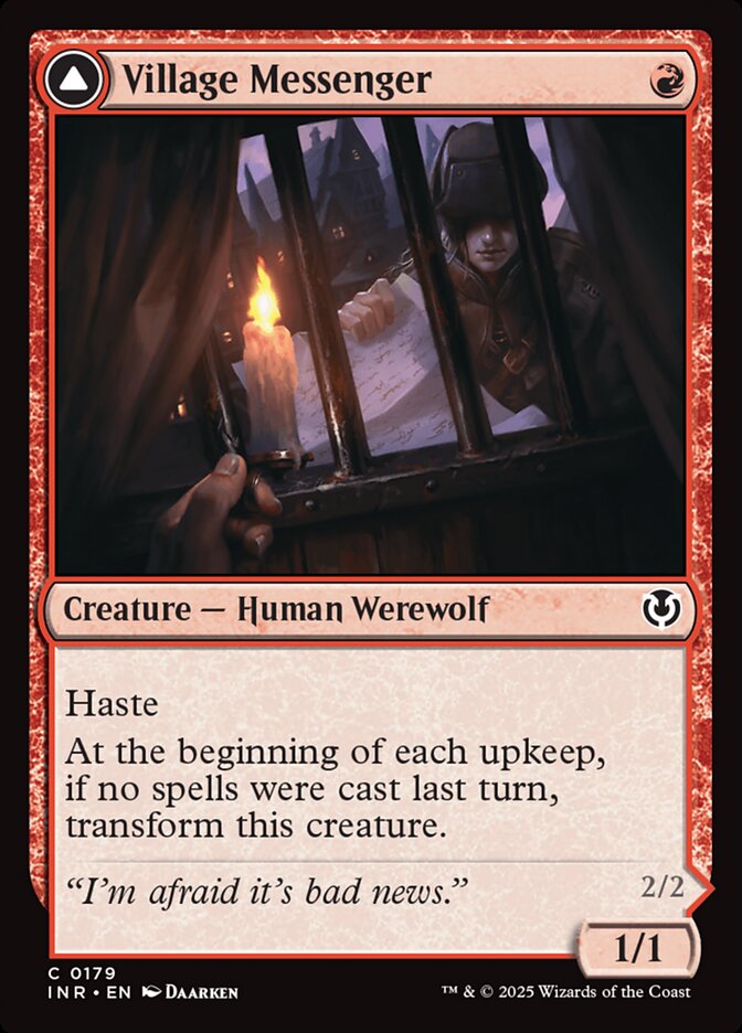 Village Messenger // Moonrise Intruder – Common Magic: The Gathering card from Innistrad Remastered (#179)