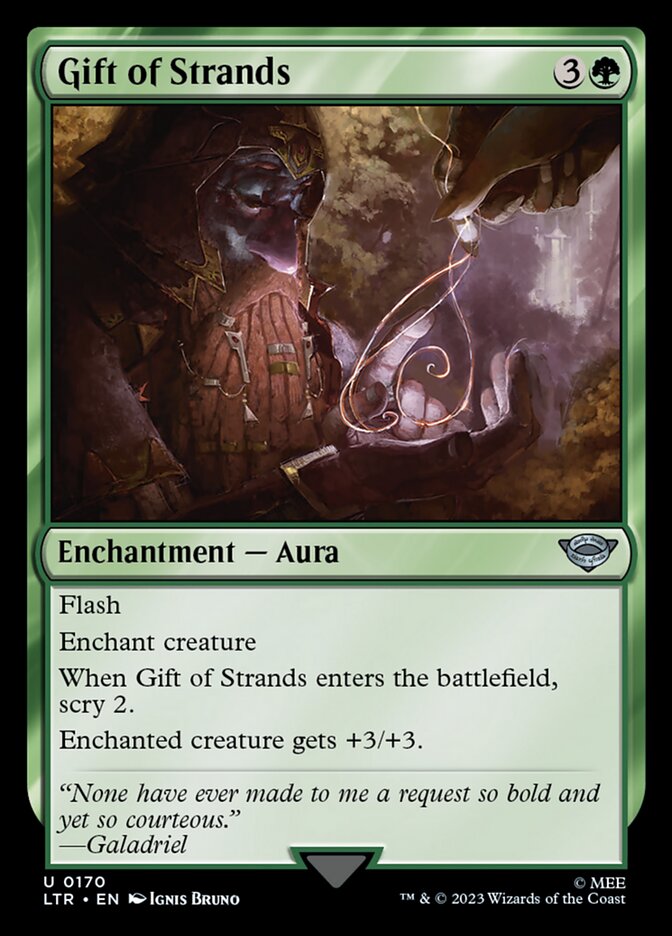 Gift of Strands – Uncommon Magic: The Gathering card from The Lord of the Rings: Tales of Middle-earth (#170)
