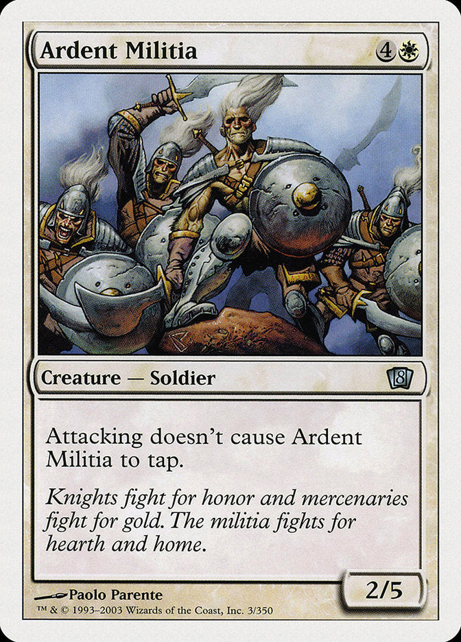 Ardent Militia – Uncommon Magic: The Gathering card from Eighth Edition (#3)