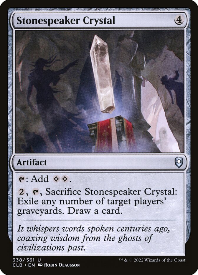 Stonespeaker Crystal – Uncommon Magic: The Gathering card from Commander Legends: Battle for Baldur's Gate (#338)