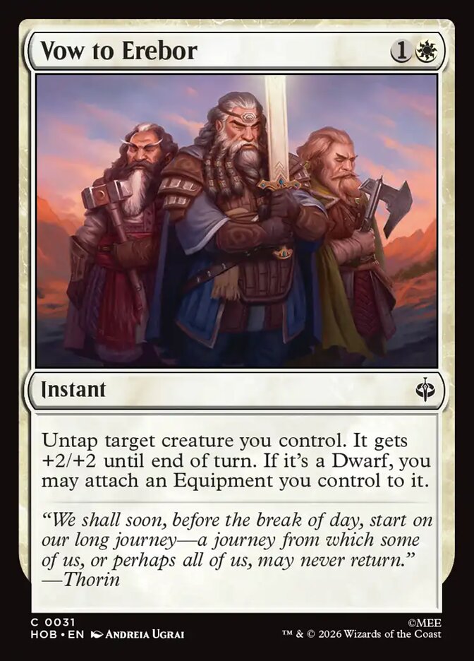Vow to Erebor – Common Magic: The Gathering card from The Hobbit (#31)