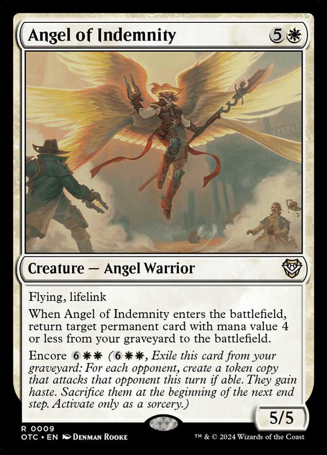 Angel of Indemnity – Rare Magic: The Gathering card from Outlaws of Thunder Junction Commander (#9)